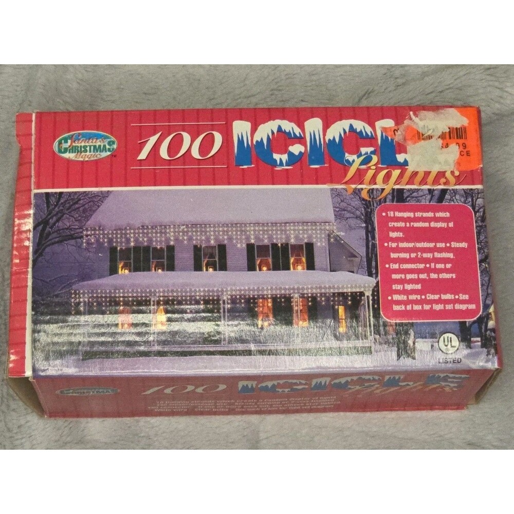 Set of 100 ct. ICICLE LIGHTS Christmas Light Set Indoor/Outdoor